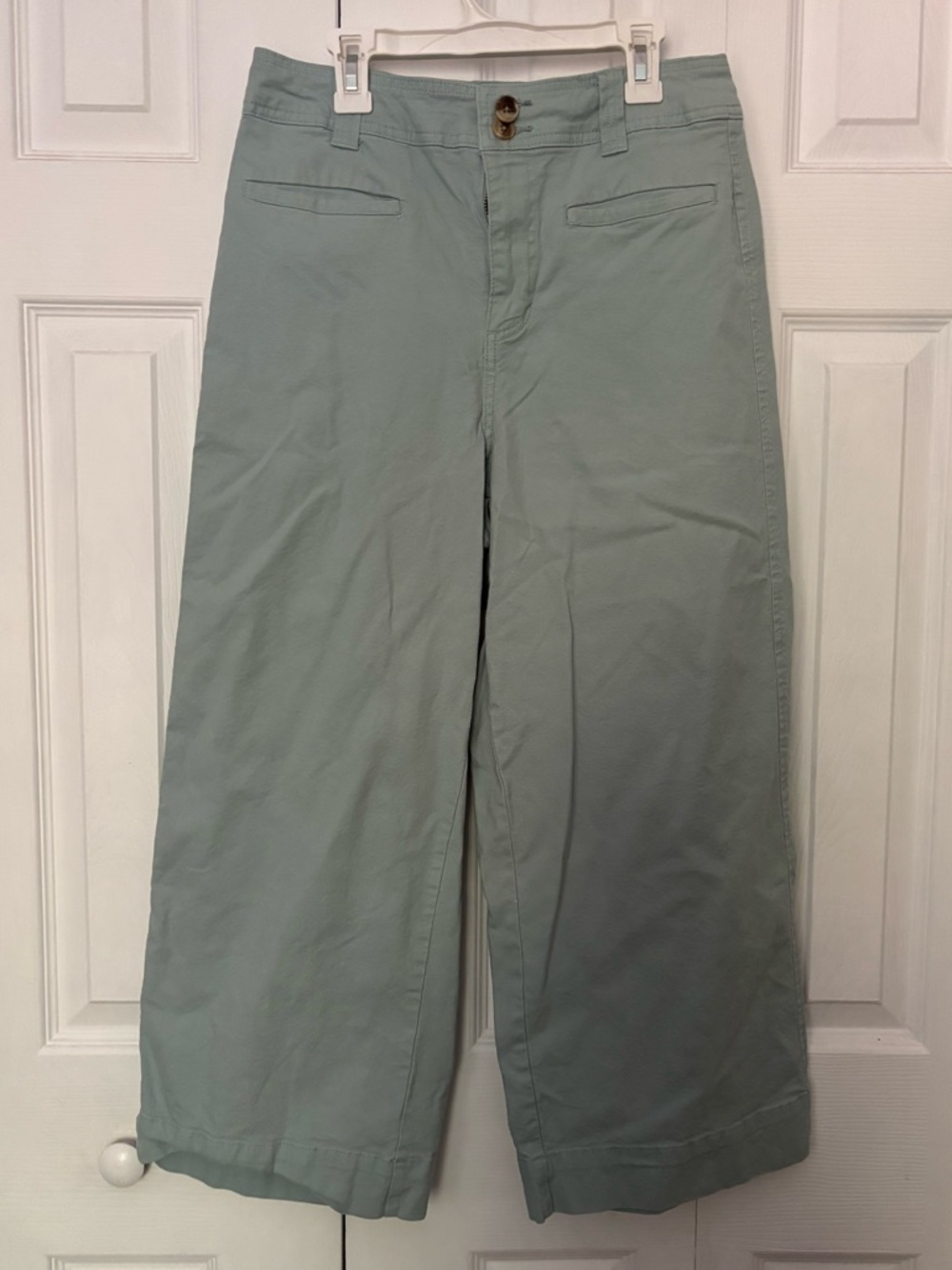 a new day Sage Green Wide-Leg Cropped Chinos